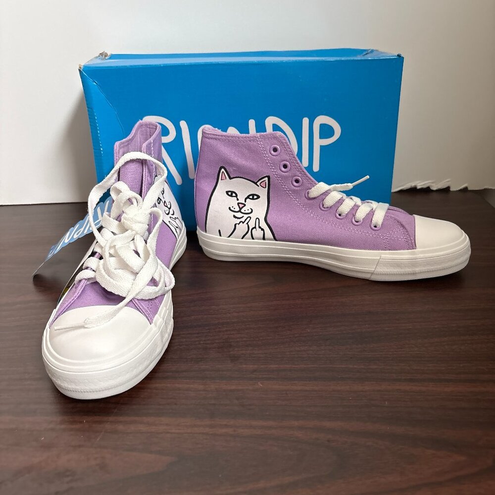 RIPNDIP Nerm High Top Canvas Sneakers Lavender Pastel Goth Cat Streetwear 8